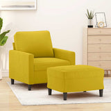 Vidaxl fauteuil met voetenbank 60 cm fluweel geel