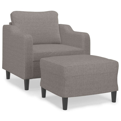 Vidaxl fauteuil met voetenbank 60 cm stof taupe