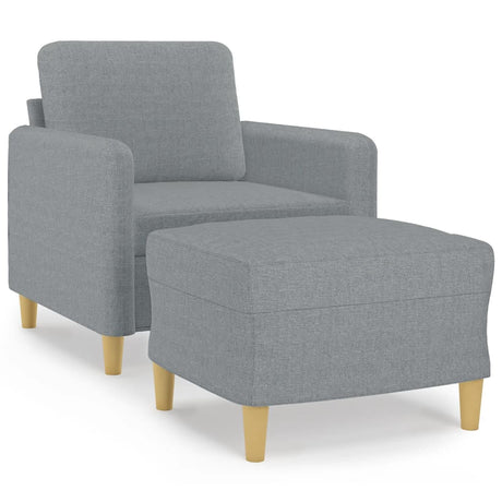 Vidaxl fauteuil met voetenbank 60 cm stof lichtgrijs
