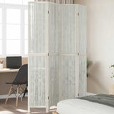 Vidaxl kamerscherm met 4 panelen massief paulowniahout wit