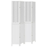 Vidaxl kamerscherm met 4 panelen massief paulowniahout wit