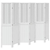 Vidaxl kamerscherm met 6 panelen massief paulowniahout wit