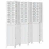 Vidaxl kamerscherm met 6 panelen massief paulowniahout wit