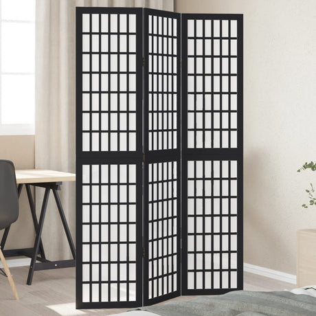 Vidaxl kamerscherm met 3 panelen massief paulowniahout zwart