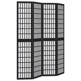 Vidaxl kamerscherm met 4 panelen massief paulowniahout zwart