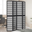 Vidaxl kamerscherm met 4 panelen massief paulowniahout zwart
