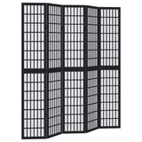 Vidaxl kamerscherm met 5 panelen massief paulowniahout zwart