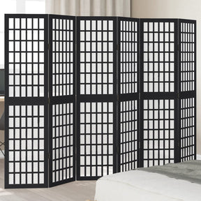 Vidaxl kamerscherm met 6 panelen massief paulowniahout zwart