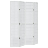 Vidaxl kamerscherm met 4 panelen massief paulowniahout wit