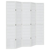 Vidaxl kamerscherm met 5 panelen massief paulowniahout wit