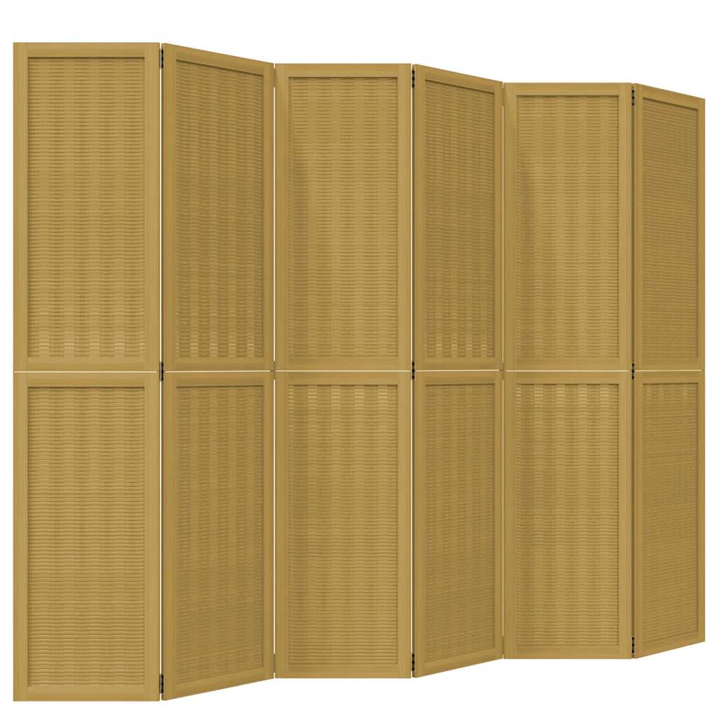 Vidaxl kamerscherm met 6 panelen massief paulowniahout bruin