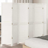 Vidaxl kamerscherm met 6 panelen massief paulowniahout retro wit