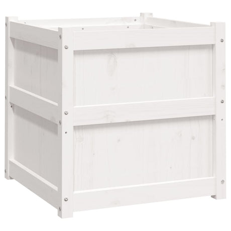 Vidaxx plantekasse 60x60x60 cm massiv fyrretræ hvid
