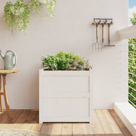 Vidaxx plantekasse 60x60x60 cm massiv fyrretræ hvid