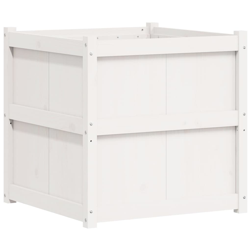 Vidaxx plantekasse 70x70x70 cm massiv fyrretræ hvid