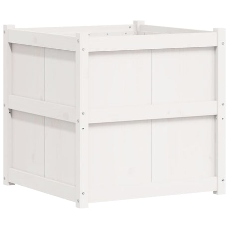 Vidaxx plantekasse 70x70x70 cm massiv fyrretræ hvid