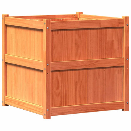 Vidaxx plantekasse 70x70x70 cm massiv fyrretræ, vask brun