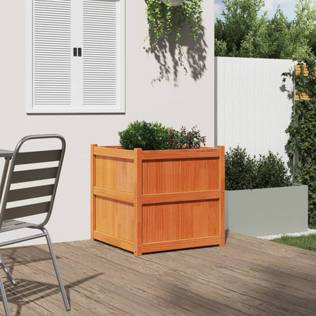 Vidaxx plantekasse 70x70x70 cm massiv fyrretræ, vask brun