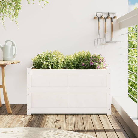 Vidaxx plantekasse 90x50x50 cm massiv fyrretræ hvid
