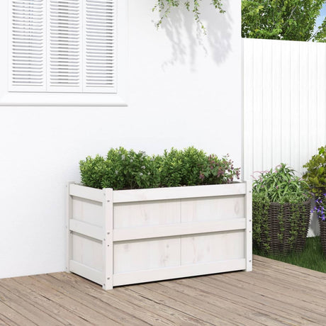 Vidaxx plantekasse 90x50x50 cm massiv fyrretræ hvid