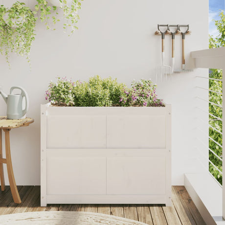 Vidaxx plantekasse 90x50x70 cm massiv fyrretræ hvid