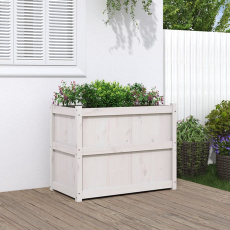 Vidaxx plantekasse 90x50x70 cm massiv fyrretræ hvid