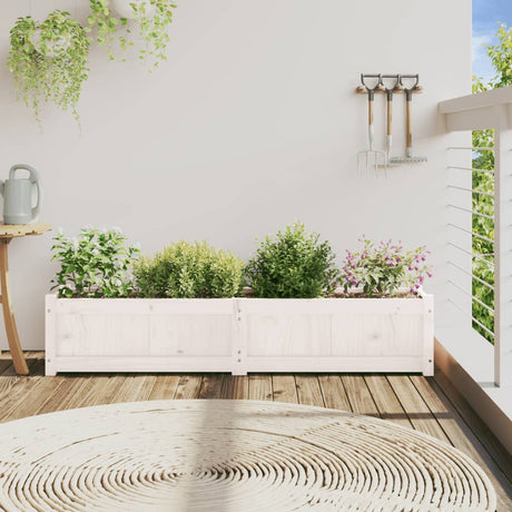 Vidaxx plantekasse 150x31x31 cm massiv fyrretræ hvid