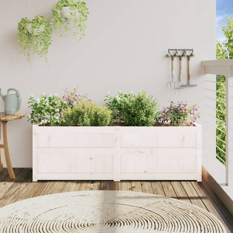 Vidaxx plantekasse 150x50x50 cm massiv fyrretræ hvid