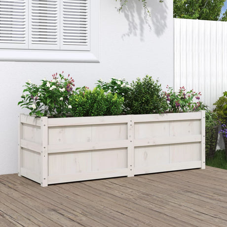 Vidaxx plantekasse 150x50x50 cm massiv fyrretræ hvid