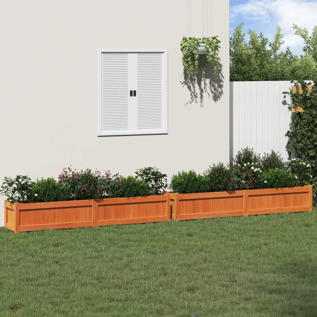 VidaXL plantekasser 2 stk cm massiv fyrretræ, vask brun