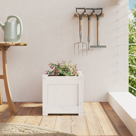 Vidaxx plantekasse 31x31x31 cm massiv fyrretræ hvid