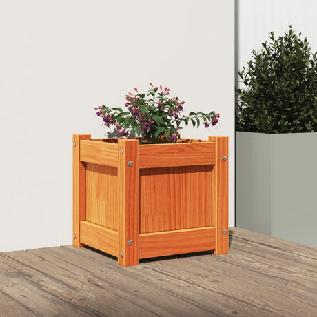 Vidaxx plantekasse 31x31x31 cm massiv fyrretræ, vask brun