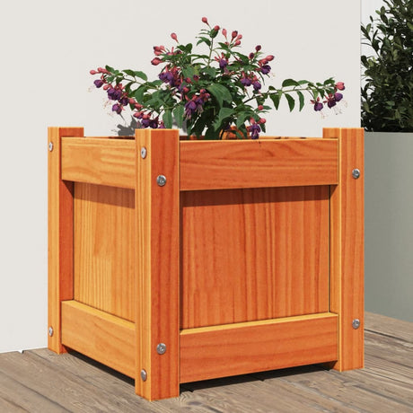 Vidaxx plantekasse 31x31x31 cm massiv fyrretræ, vask brun