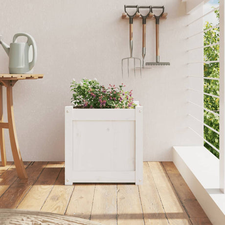 Vidaxx plantekasse 40x40x40 cm massiv fyrretræ hvid