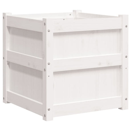 Vidaxx plantekasse 50x50x50 cm massiv fyrretræ hvid