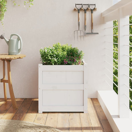 Vidaxx plantekasse 50x50x50 cm massiv fyrretræ hvid