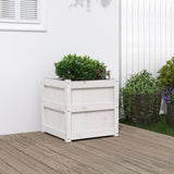 Vidaxx plantekasse 50x50x50 cm massiv fyrretræ hvid