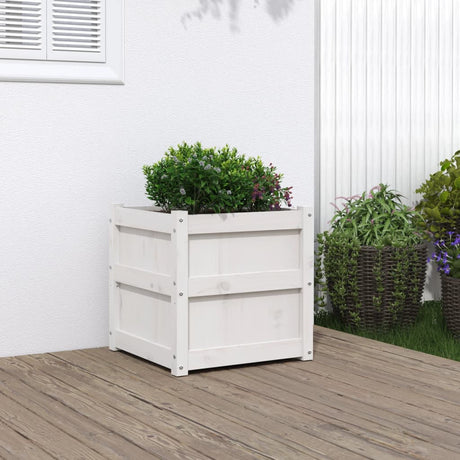 Vidaxx plantekasse 50x50x50 cm massiv fyrretræ hvid