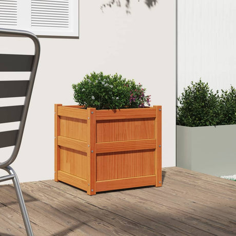 Vidaxx plantekasse 50x50x50 cm massiv fyrretræ, vask brun
