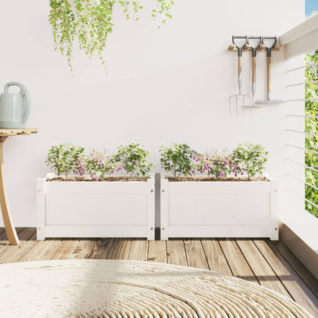 Vidaxx plantekasser 2 stk cm massiv fyrretræ hvid