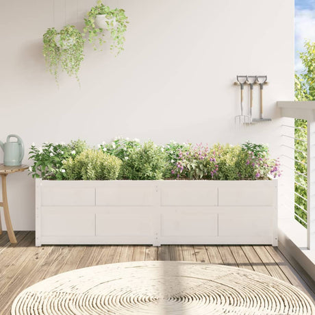 Vidaxx plantekasse 180x50x50 cm massiv fyrretræ hvid