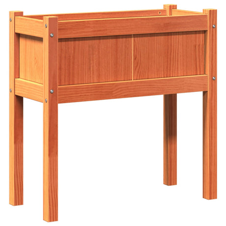 Vidaxx plantekasse med ben 70x31x70 cm fyrretræ, vask brun