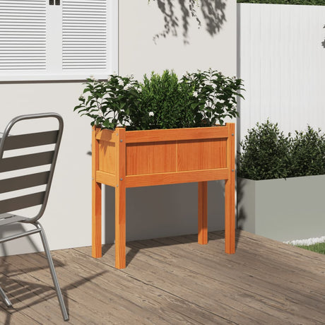 Vidaxx plantekasse med ben 70x31x70 cm fyrretræ, vask brun