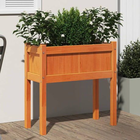 Vidaxx plantekasse med ben 70x31x70 cm fyrretræ, vask brun