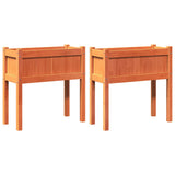 VidaXL plantekasser med ben 2 cm massiv fyrretræ, vask brun