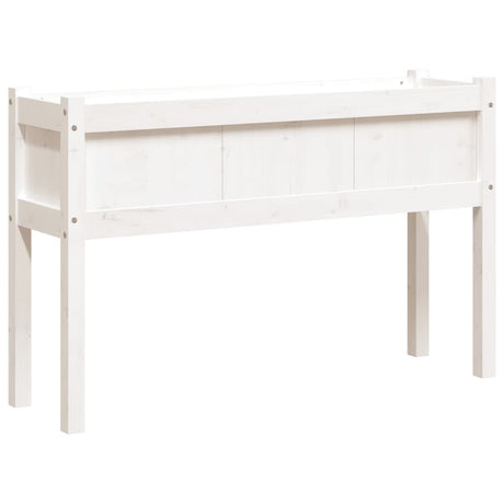 Vidaxx plantekasse med ben 110x31x70 cm massiv fyrretræ hvid