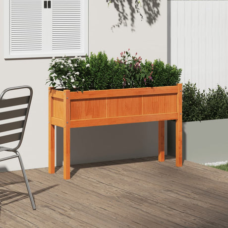 Vidaxx plantekasse med ben 110x31x70 cm fyrretræ, vask brun