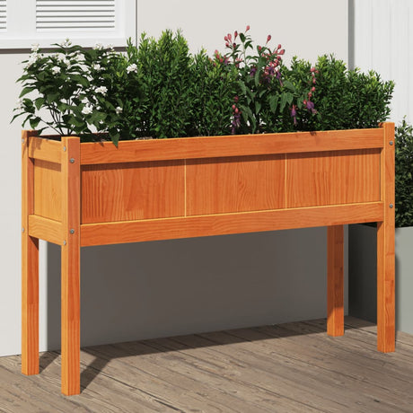 Vidaxx plantekasse med ben 110x31x70 cm fyrretræ, vask brun