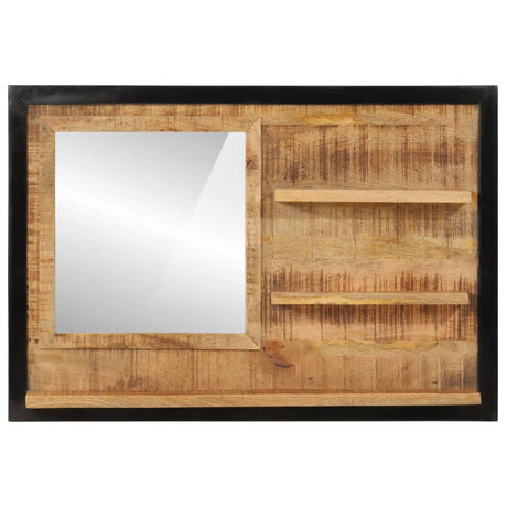 Vidaxx spejl med hylder 80x8x55 cm glas og massivt mangotræ