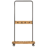 Vidaxx tøjstativ med hjul 90x35x190 cm massivt mangotræ og jern